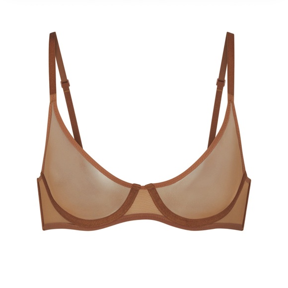 SKIMS NWT Ultra Fine Mesh Underwire Scoop Bra - Bronze - Picture 4 of 4